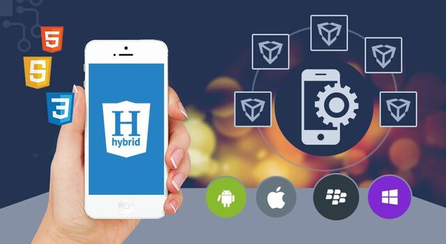 Hybrid app development services display